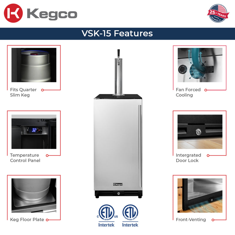 Kegco VSK-15U-BSL features