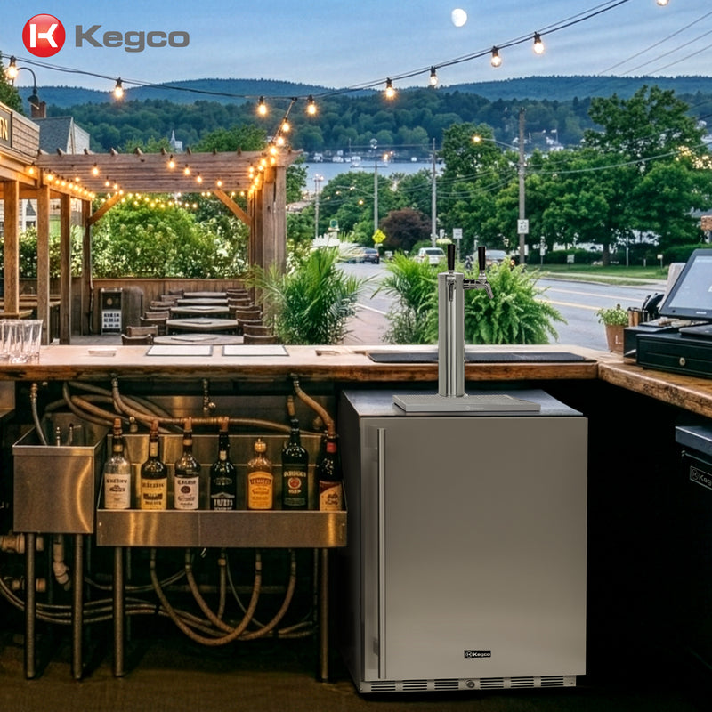 built-in or freestanding outdoor kegerator