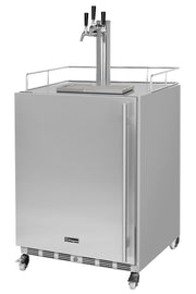 Kegco V24OSSL-3 triple tap left hinge 24 inch outdoor kegerator