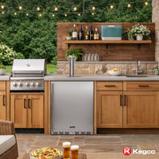 built-in or freestanding outdoor kegerator