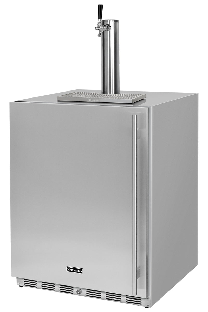 Kegco V24OSSL-1 24 inch left hinge stainless steel outdoor built-in kegerator