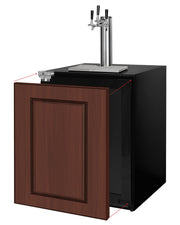Kegco V24UPRL-3 left hinge triple tap 24 inch built-in panel ready kegerator