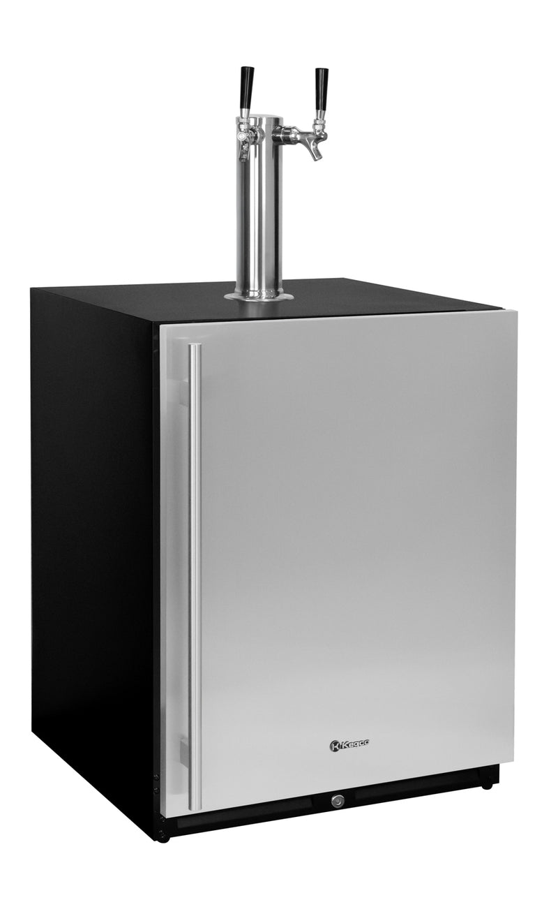 Kegco 24" Wide Dual Tap Stainless Steel Built-In Right Hinge ADA Kegerator
