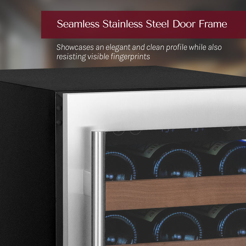 Allavino 15" Wide Reserva Series 30 Bottle Single Zone Stainless Steel Left Hinge Wine Refrigerator