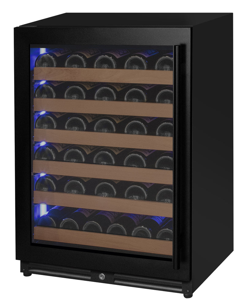 Allavino Reserva Series - 51 Bottle Single Zone Built-in Luxury Wine Refrigerator with Black Door - Left Hinge