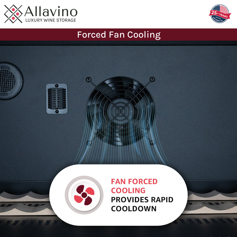 Allavino Reserva Series - 51 Bottle Single Zone Built-in Luxury Wine Refrigerator with Panel Ready Overlay Door - Right Hinge
