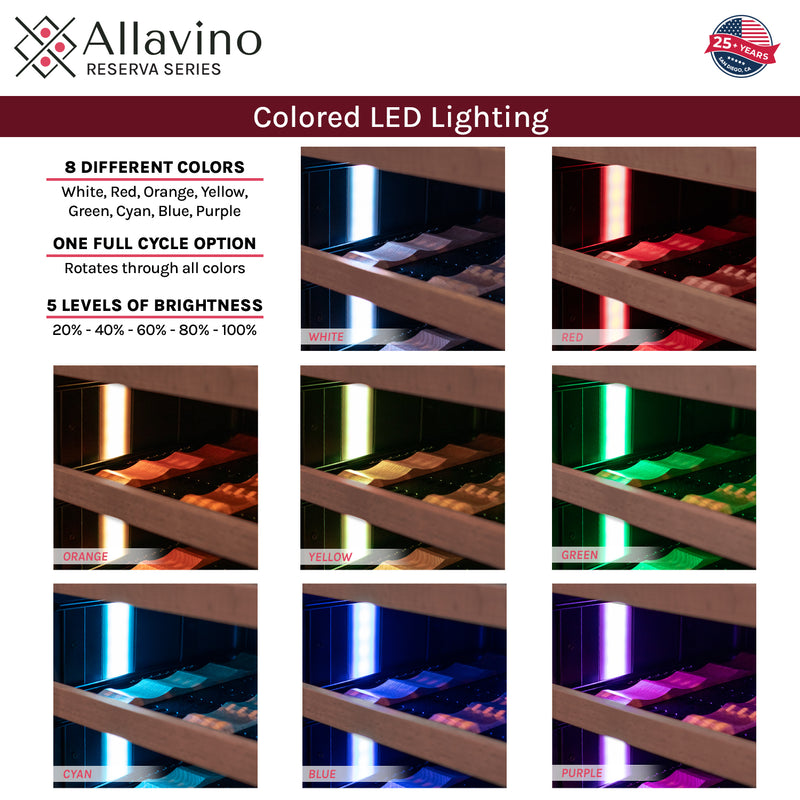 Allavino VSW6771 9 LED Light Color Options