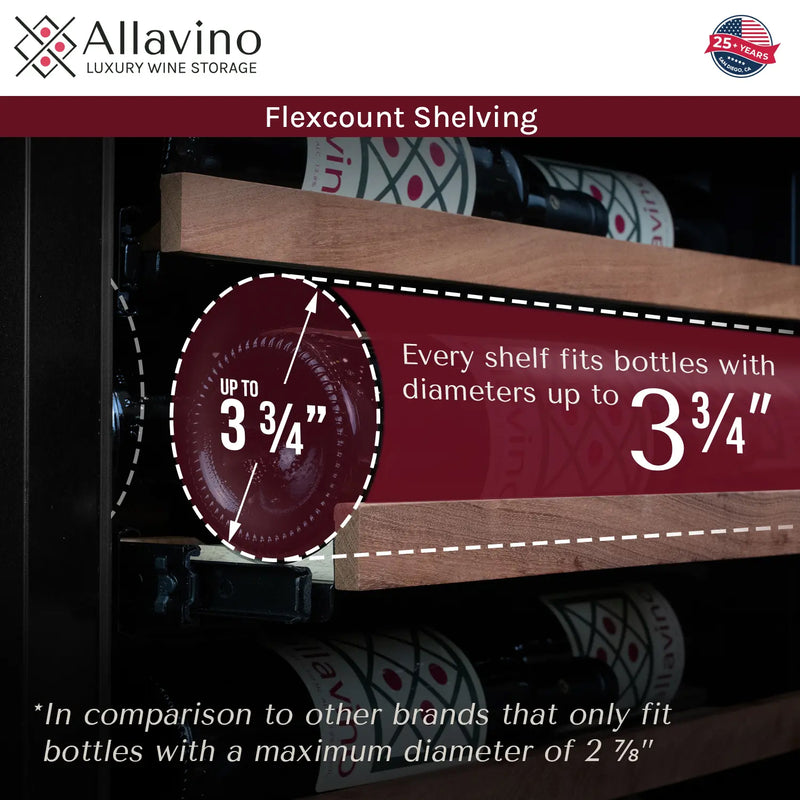 flexcount shelving fits wine bottles with larger diameters