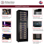 Allavino Reserva VSW6771D-2BR LED wine refrigerator features