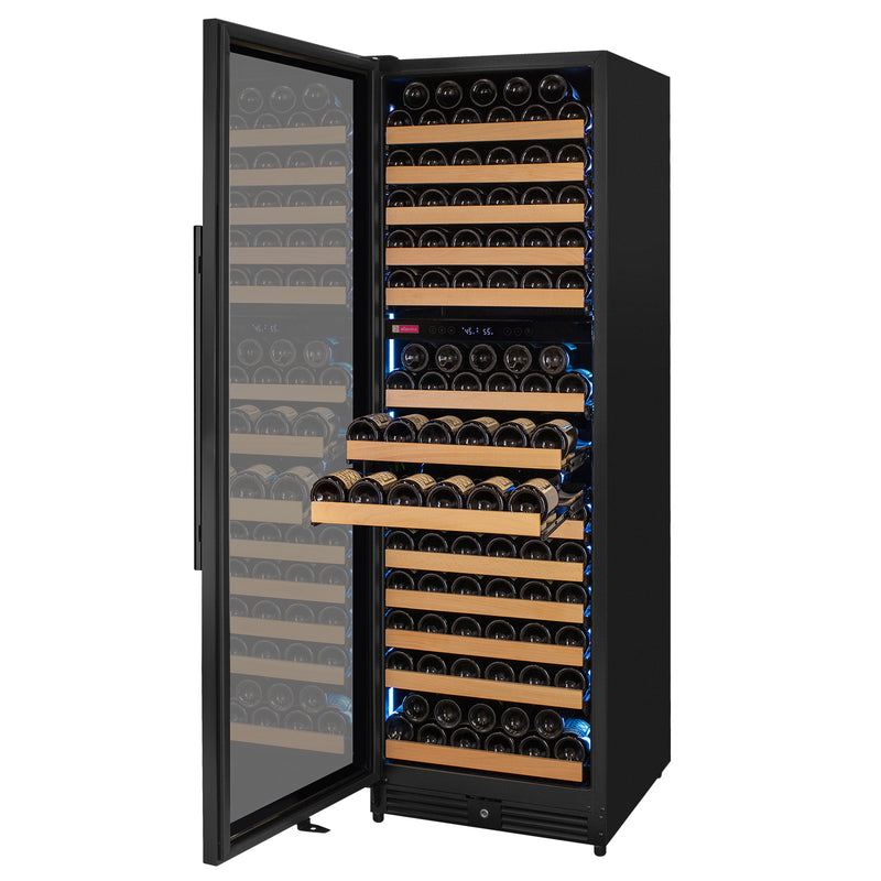 Allavino Reserva Series 172 Bottle Dual Zone Built-in Wine Refrigerator with Black Metal Door - Left Hinge