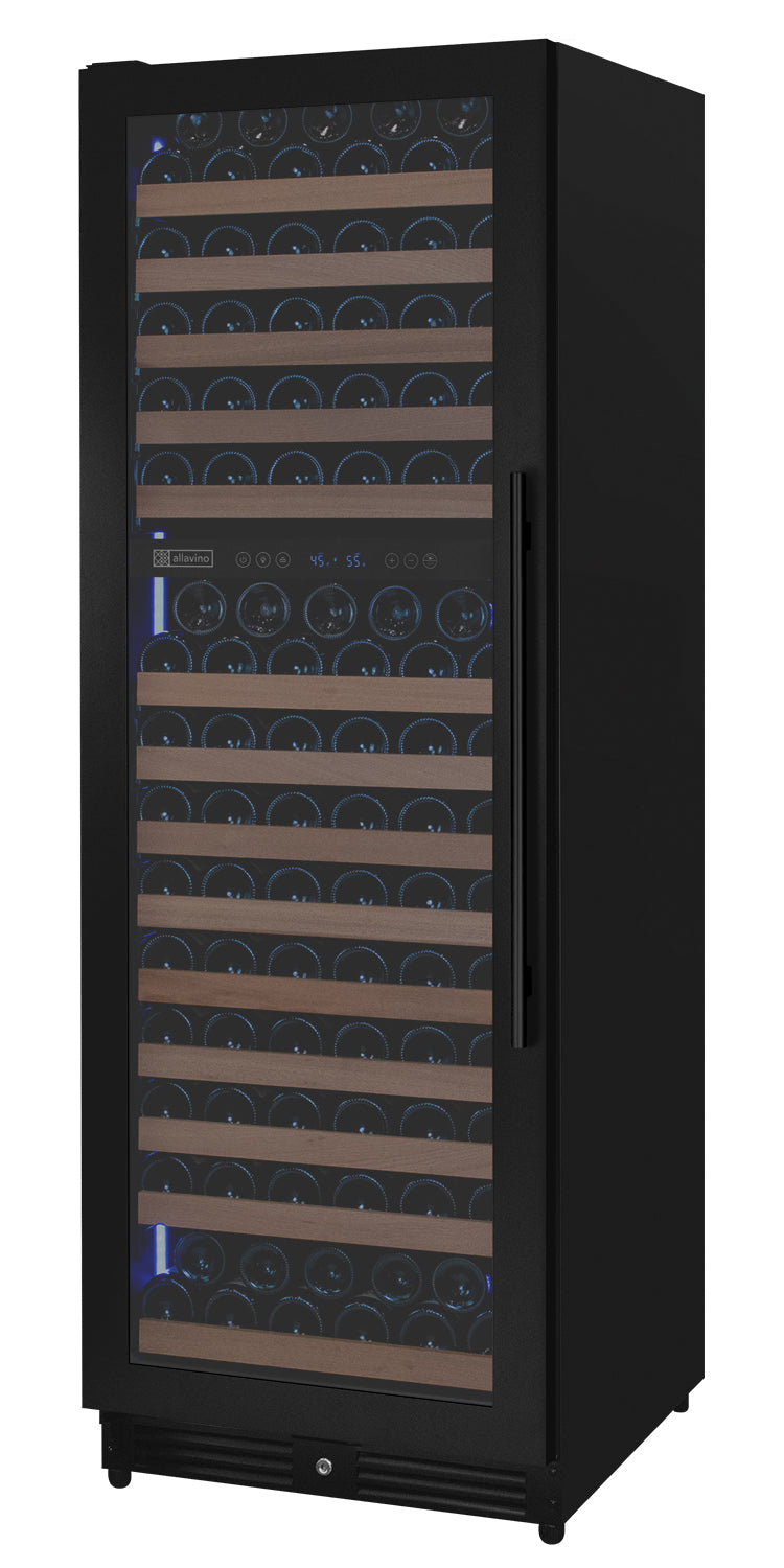 Allavino Reserva Series 172 Bottle Dual Zone Built-in Wine Refrigerator with Black Metal Door - Left Hinge
