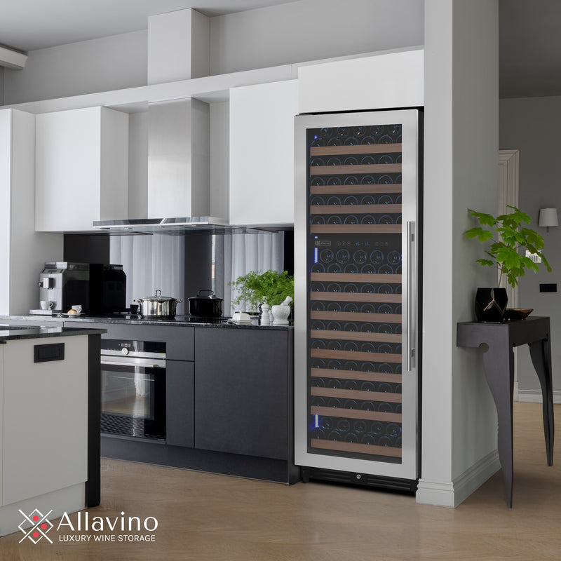 Allavino Reserva Series 172 Bottle Dual Zone Built-in Wine Refrigerator with Stainless Steel Door - Left Hinge
