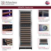 Allavino Reserva VSW71LD-2SR LED wine refrigerator features