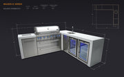 Mont Alpi 805 Deluxe Island with a 90 Degree Corner, Beverage center and Fridge Cabinet - Image 2