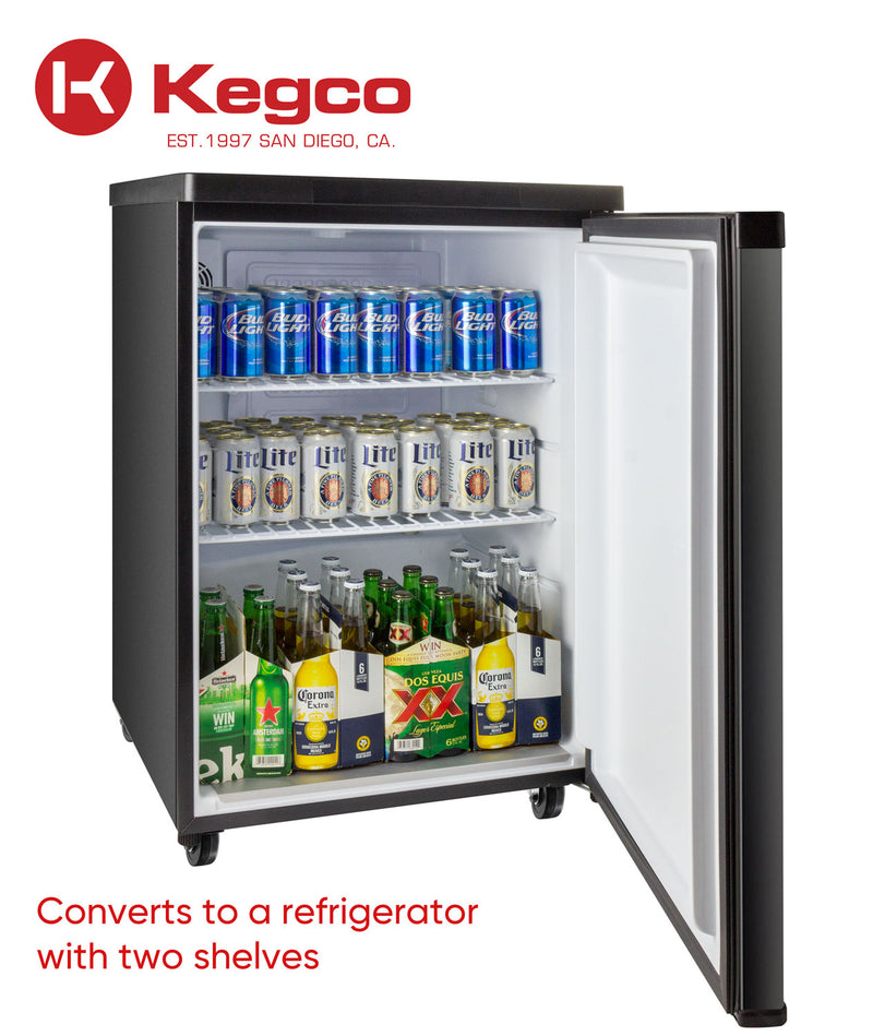 Kegco 24" Wide Dual Tap Stainless Steel Digital Carbonated Water Kegerator