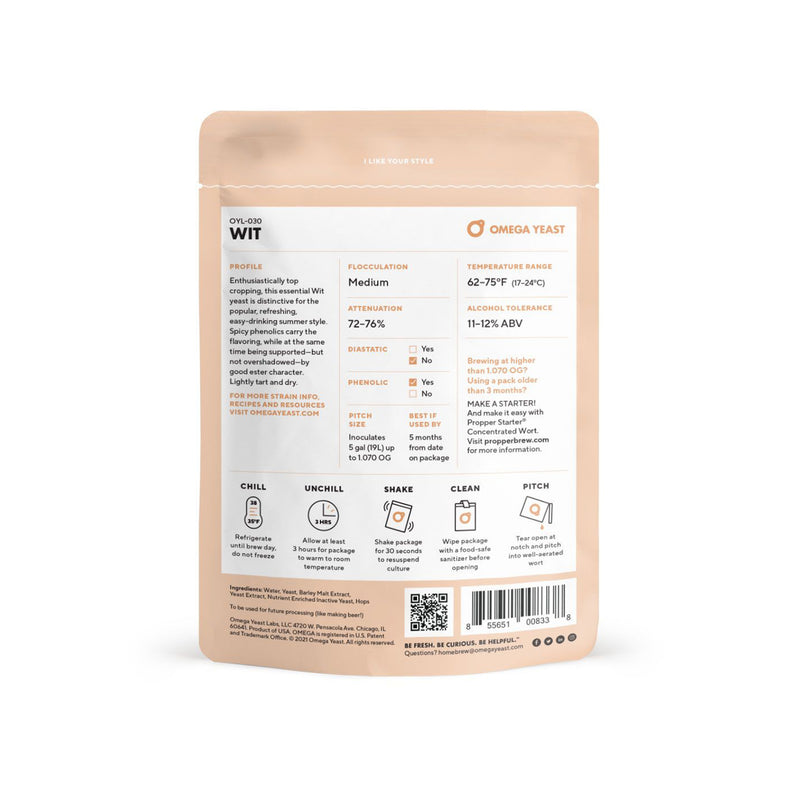 Omega Yeast Labs | OYL-030 - Wit    - Toronto Brewing