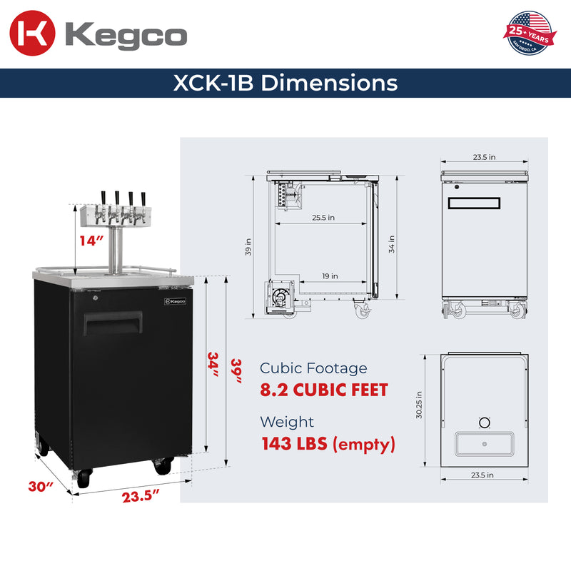 XCK-1B-4 Dimensions
