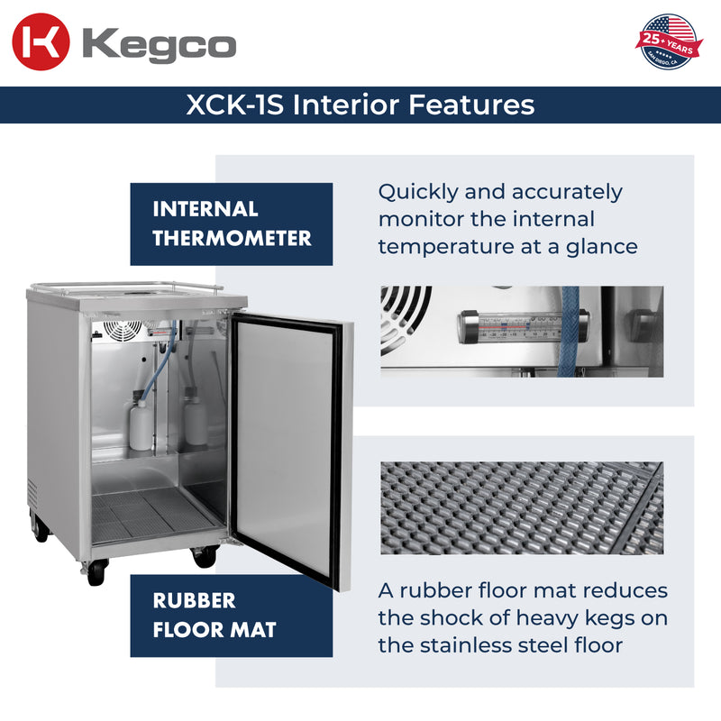 Kegco 24" Wide Dual Tap All Stainless Steel Commercial Kegerator