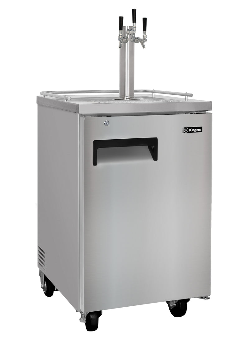 Kegco 24" Wide Triple Tap All Stainless Steel Commercial Kegerator