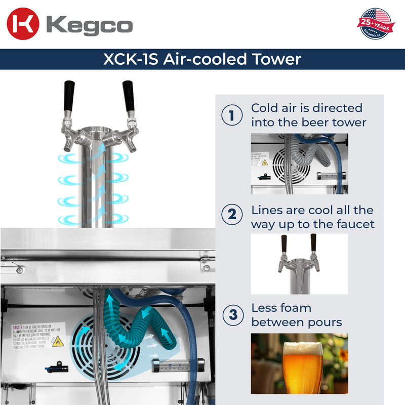 Kegco 24" Wide Four Tap All Stainless Steel Commercial Kegerator