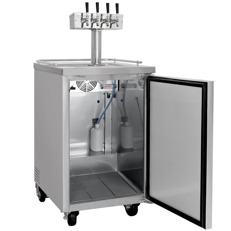 Kegco 24" Wide Four Tap All Stainless Steel Commercial Kegerator