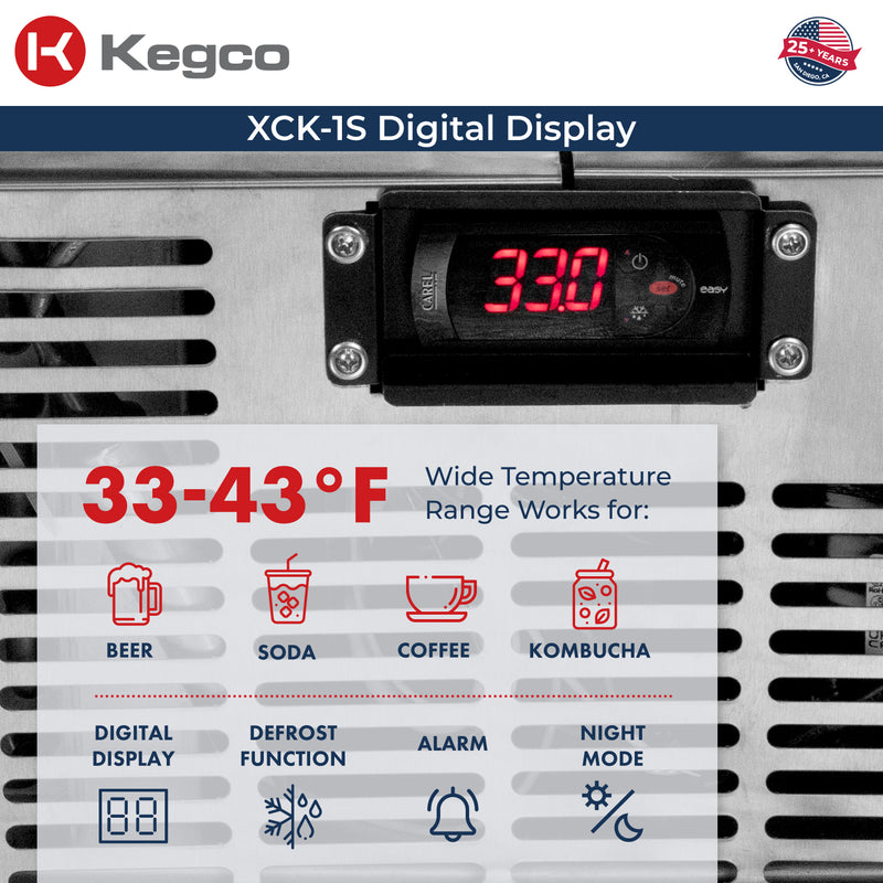 Kegco 24" Wide Four Tap All Stainless Steel Commercial Kegerator