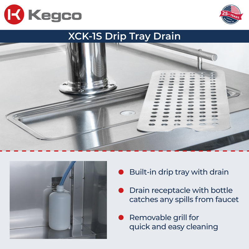 Kegco 24" Wide Four Tap All Stainless Steel Commercial Kegerator