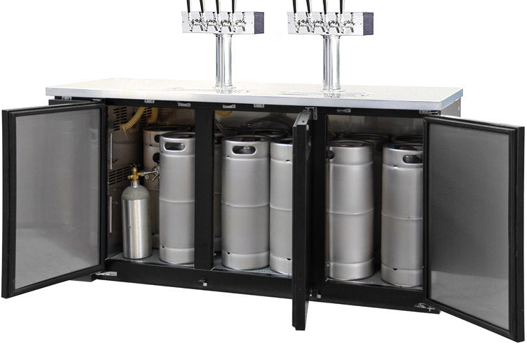 Kegco 8 Faucet Craft Beer Kegerator - Black