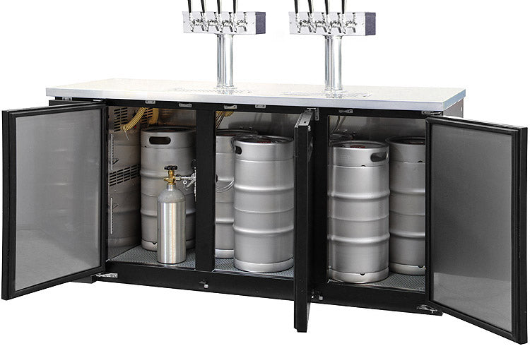 Kegco 8 Faucet Craft Beer Kegerator - Black