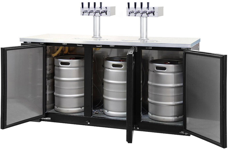 Kegco 6 Faucet Craft Beer Kegerator - Black