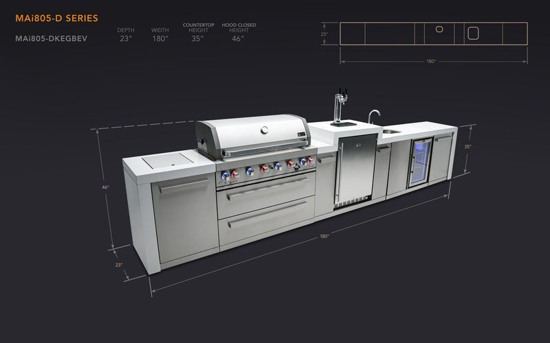 Mont Alpi 805 Deluxe Island with a Kegerator and a Beverage Center - Image 2