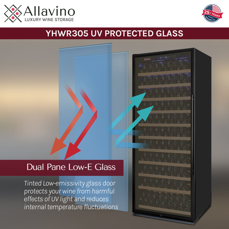 Allavino 32" Wide Vite II Tru-Vino 305 Bottle Single Zone Black Left Hinge Wine Refrigerator