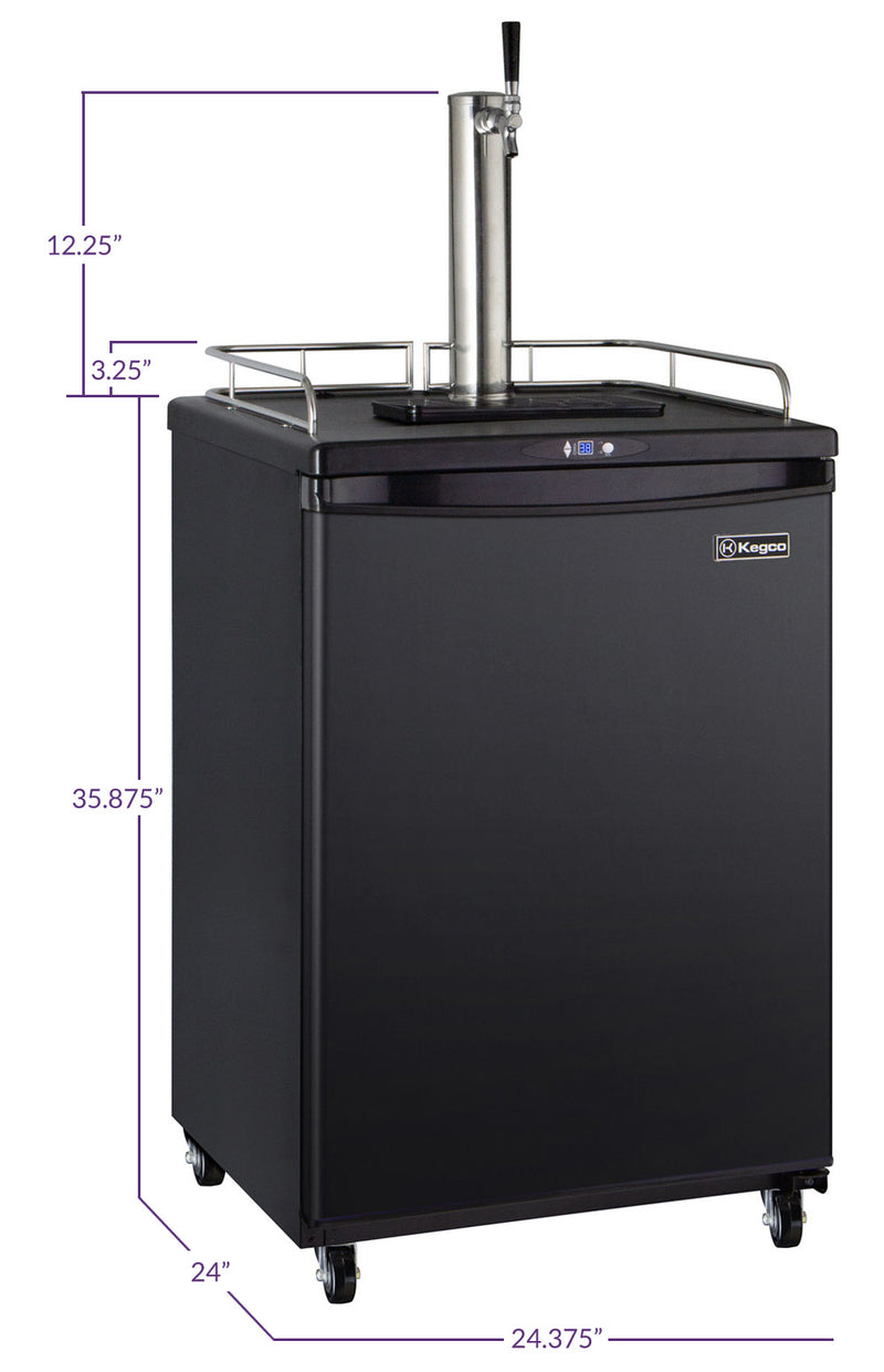 Kegco 24" Wide Homebrew Single Tap Black  Commercial/Residential Kegerator