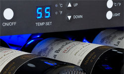 Allavino FlexCount Series 112 Bottle Three Zone built-in Side-by-Side Wine Refrigerators with Black Doors