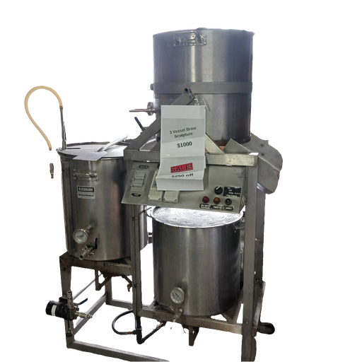 30 Gallon 3-Vessel System with Burners, Pump and Stainless Steel Kettles [USED]    - Toronto Brewing