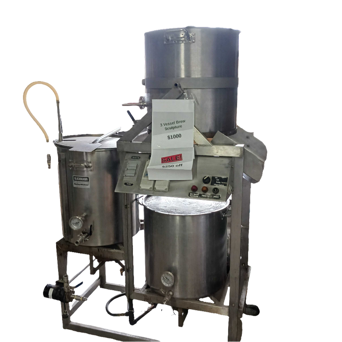 30 Gallon 3-Vessel System with Burners, Pump and Stainless Steel Kettles [USED] *SOLD*    - Toronto Brewing