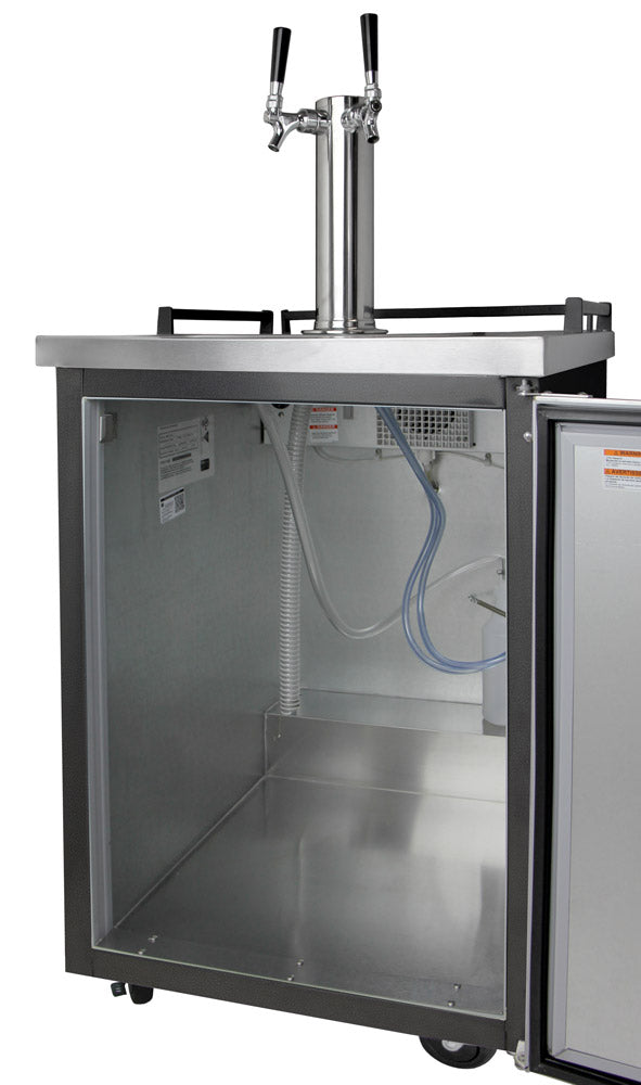 kegerator angle view open door