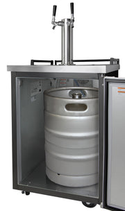 kegerator open door keg inside