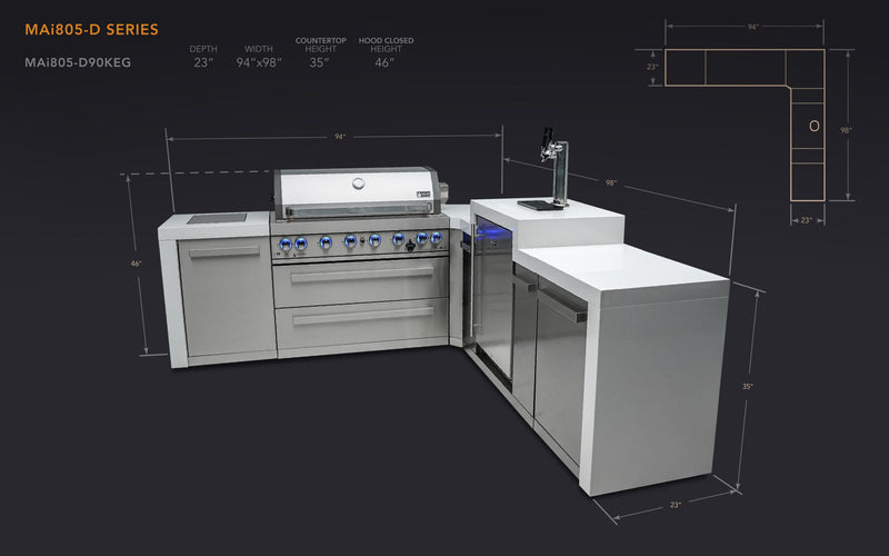 Mont Alpi 805 Deluxe Island with a 90 Degree Corner and Kegerator - Image 2