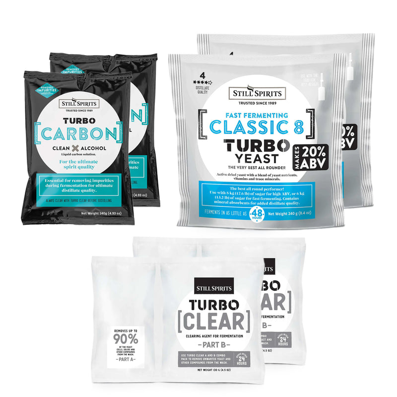Still Spirits Triple Pack - Turbo Yeast CLASSIC 8, Turbo Carbon and Turbo Clear x 2    - Toronto Brewing