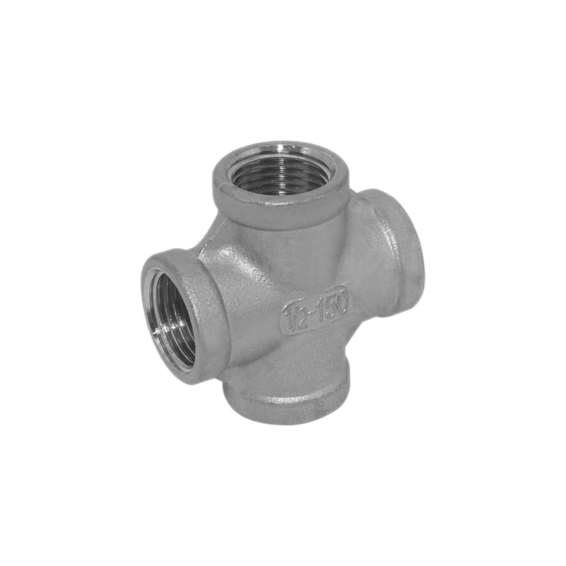 Stainless Steel Cross - 1/2" Female NPT    - Toronto Brewing