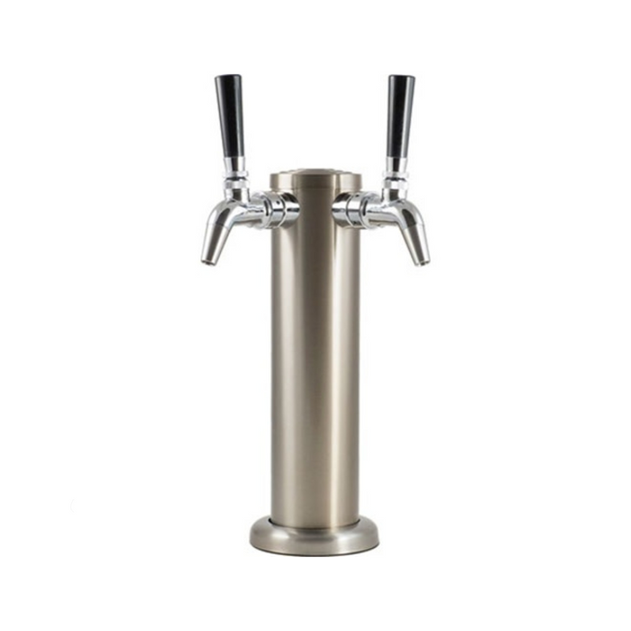 Double Tap Beer Tower - Stainless Steel Nukatap Faucets    - Toronto Brewing
