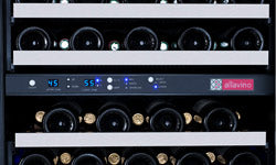 Allavino FlexCount Series 344 Bottle Four Zone Tall Side-by-Side Wine Refrigerators with Black Doors