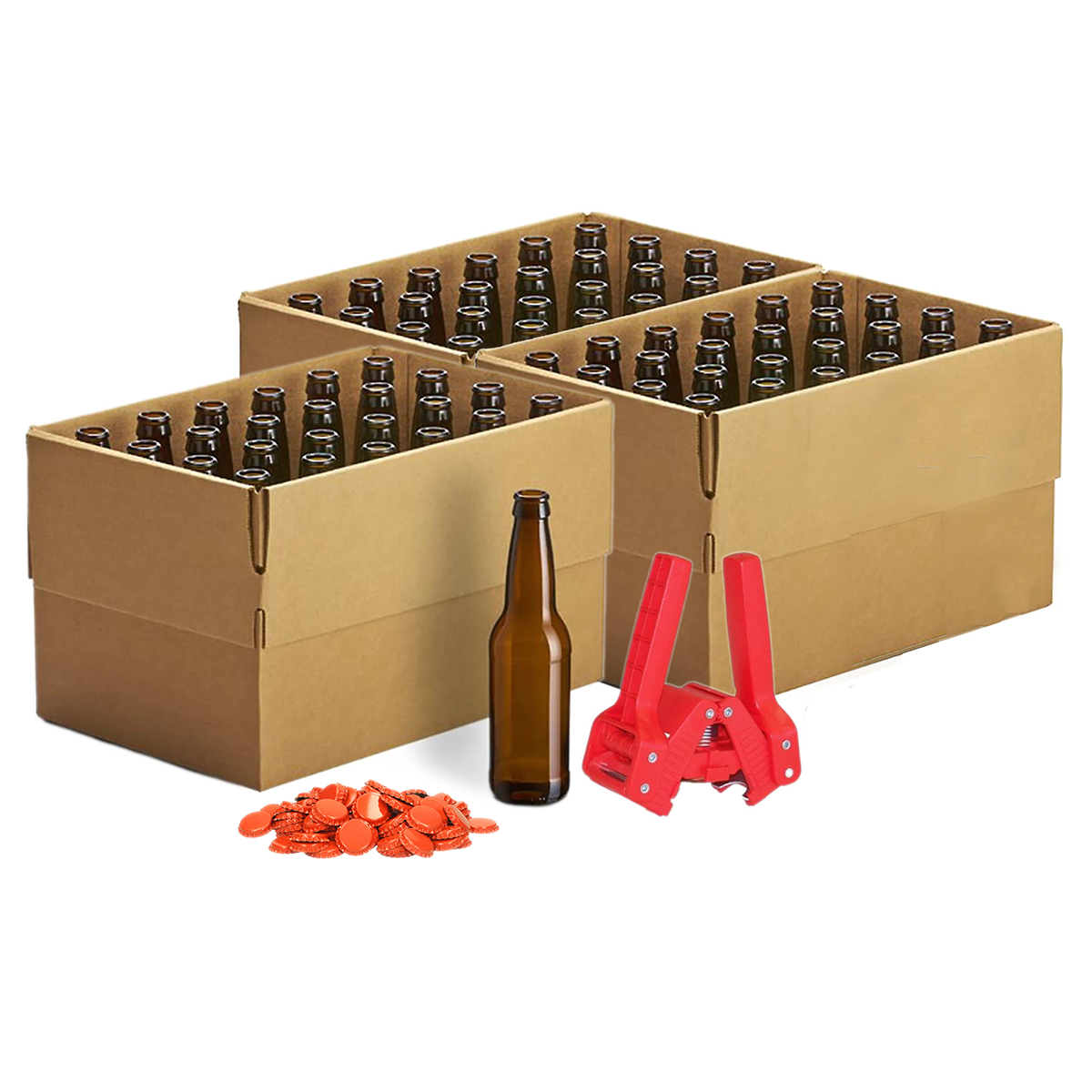 Glass Beer Bottles | Brown - 24 x 355 ml/12 oz - 3x Cases, Emily Cappe ...