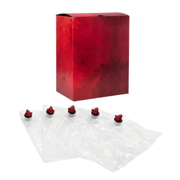 Boxed Wine Bags - 5 Bags & 1 Box (5 L | 1.32 gal) Gradient Red Water-Colour   - Toronto Brewing