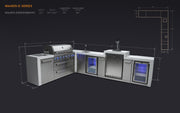Mont Alpi 805 Deluxe Island with a 90 Degree Corner, Kegerator, Beverage Center and Fridge Cabinet - Image 2