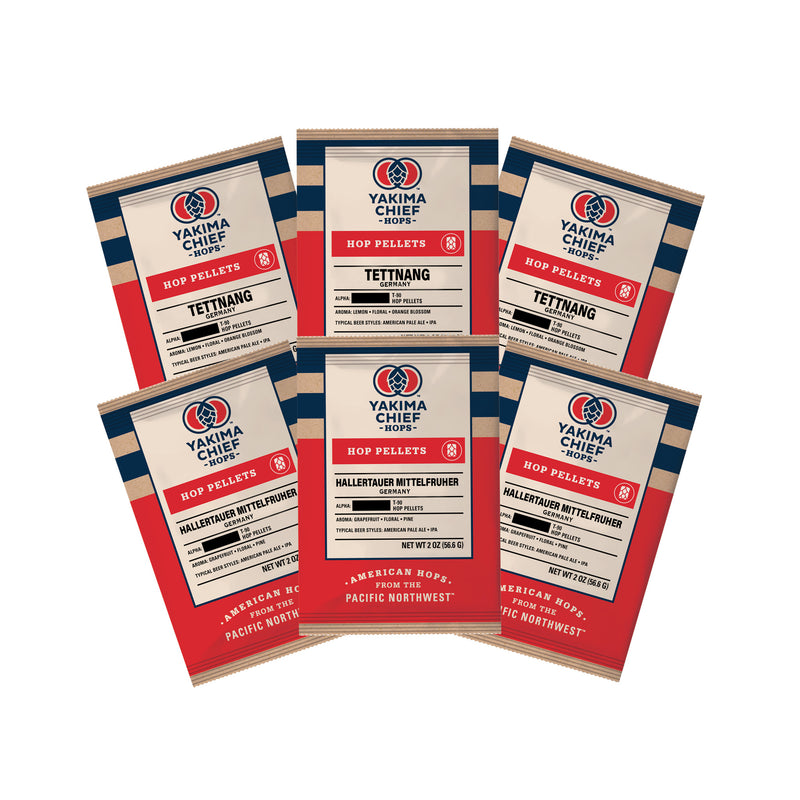 German Hallertau and Tettnang Pellet Hops Bundle 3  Pack   - Toronto Brewing