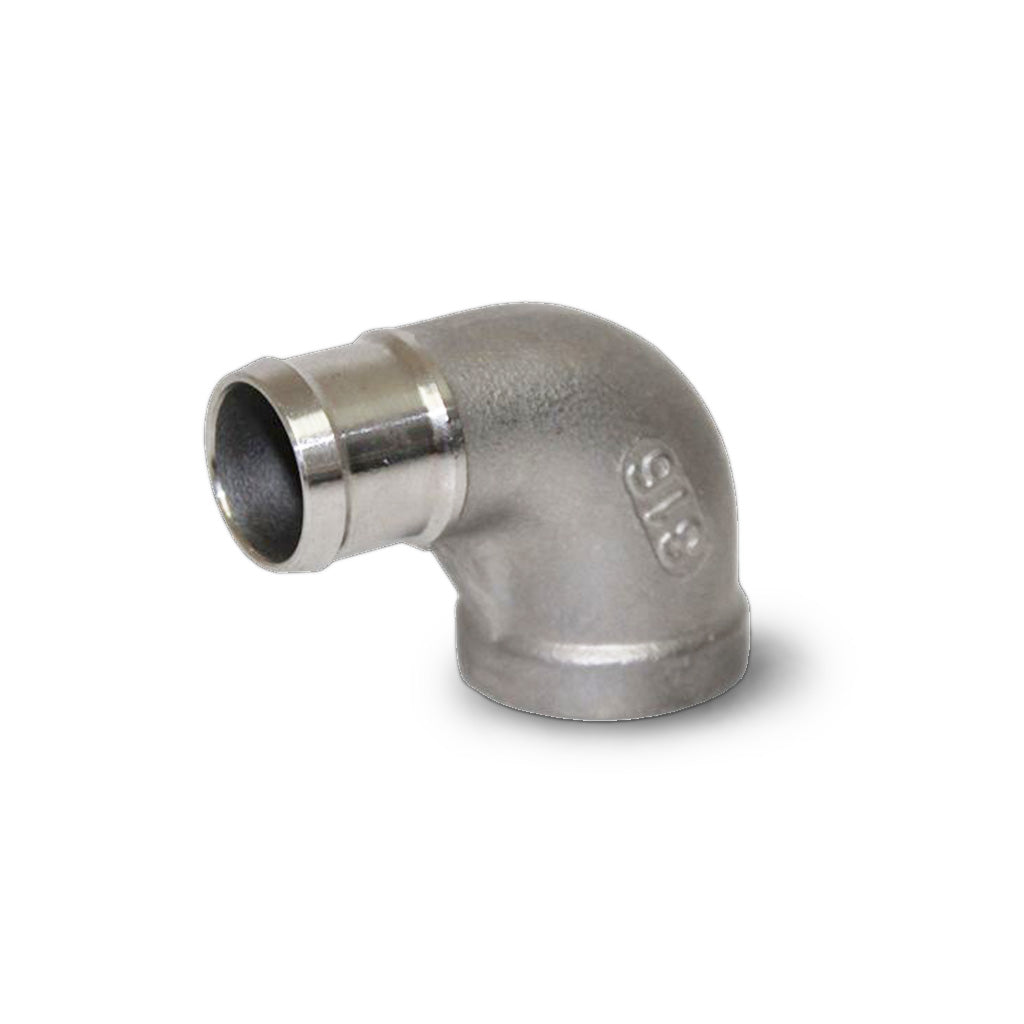 Stainless Steel 1/2" High Flow Street Elbow with 5/8" Hose Barb