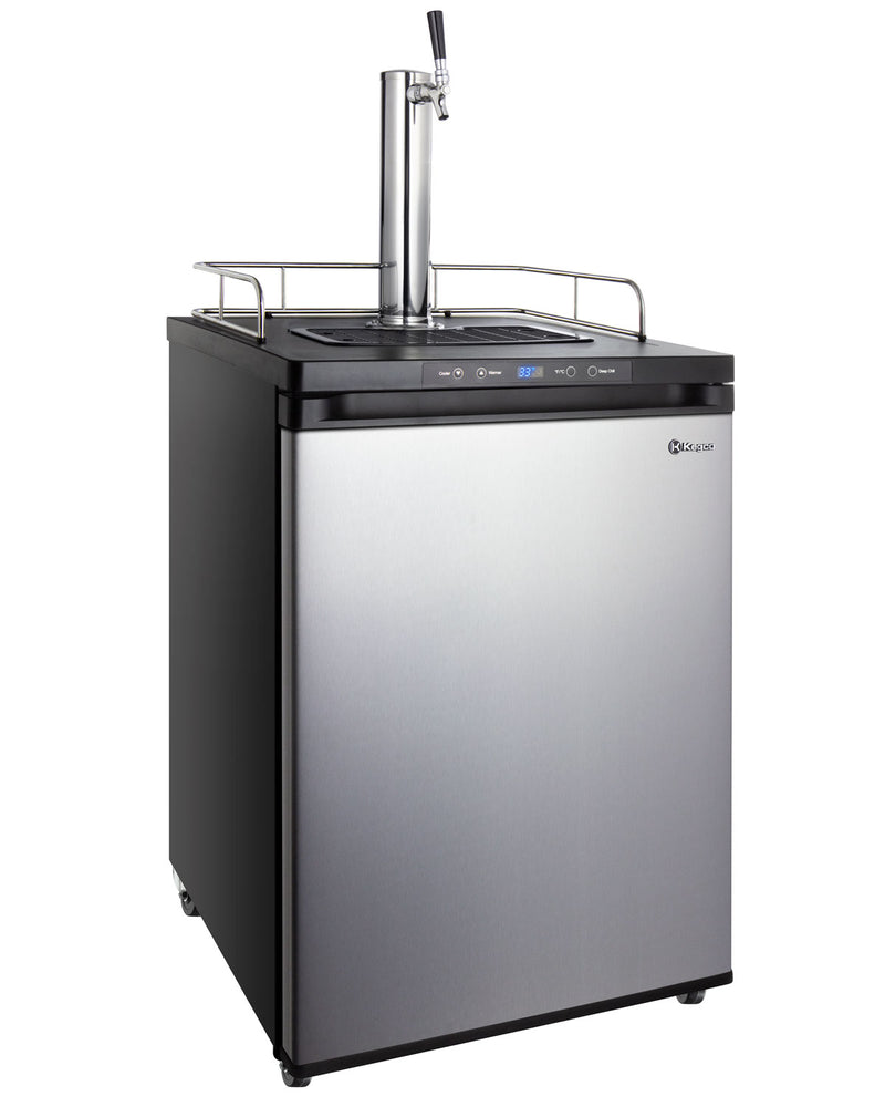 Kegco 24" Wide Single Tap Stainless Steel Digital Carbonated Water Kegerator