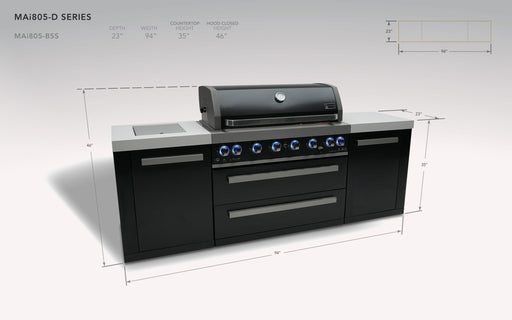 Mont Alpi 805 Black Stainless Steel Island - Image 2